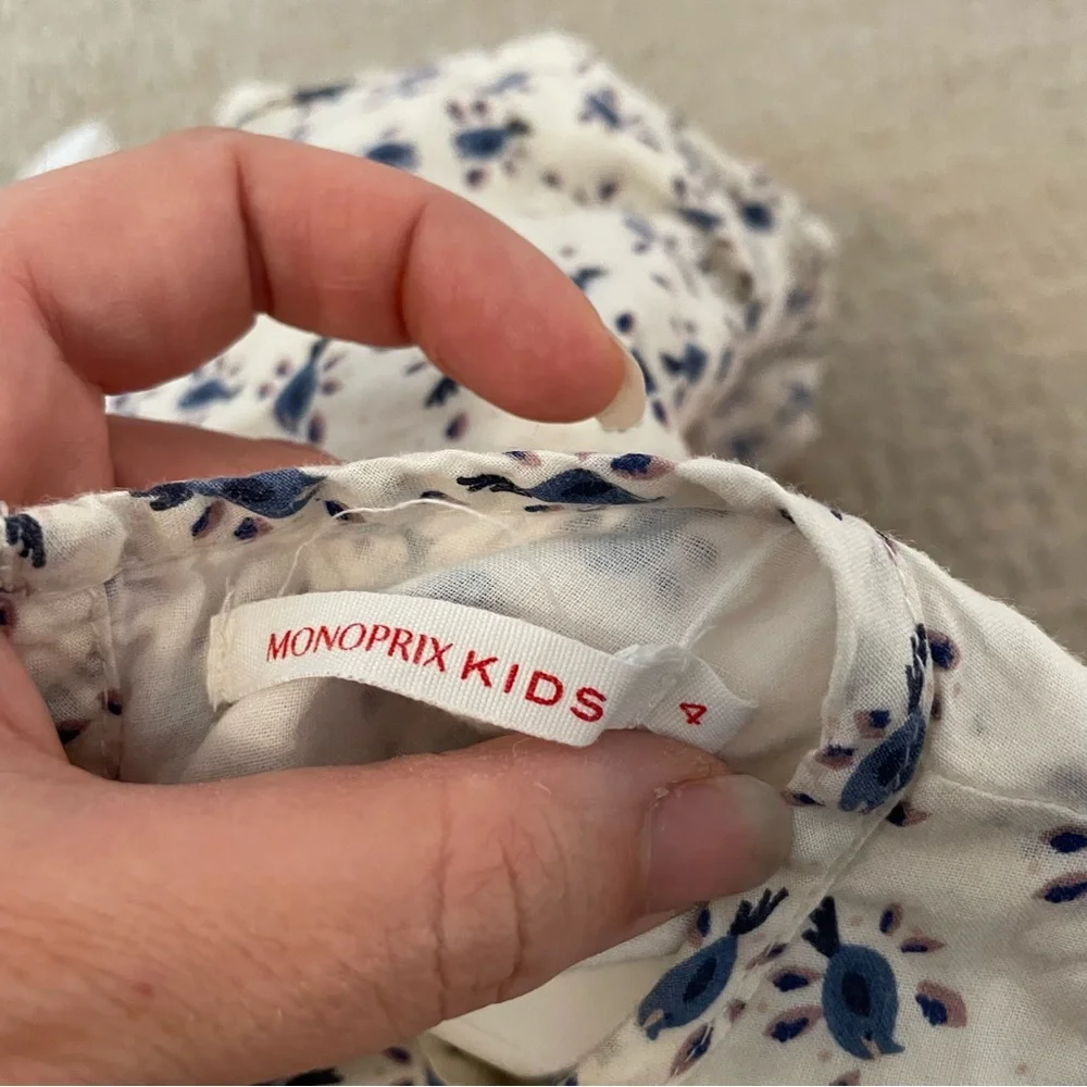 Monoprix Kids Bird Dress Size 4